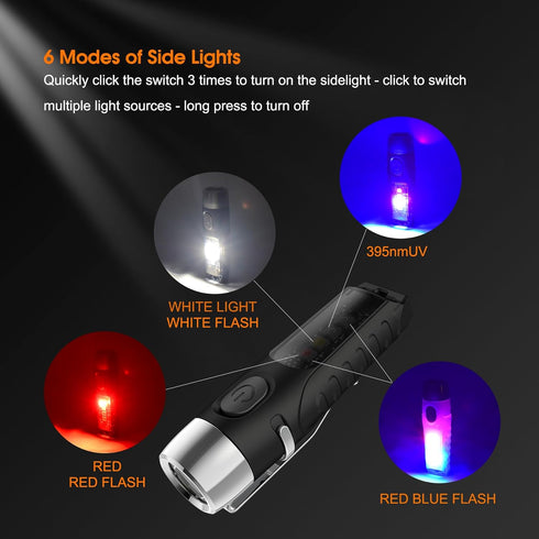 S12Plus Keychain Flashlight?610 High Lumen EDC Pocket Flashlight,USB C Rechargeable Mini LED Flashlight,Small Flashlight for Everyday use, Backpac...