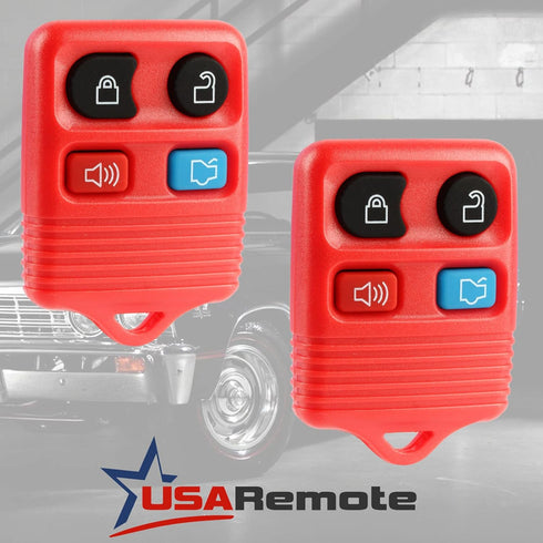 Key Fob Keyless Entry Remote fits Ford, Lincoln, Mercury, Mazda Mustang (Red), Set of 2...