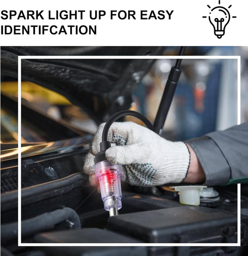 SINGARO Inline Spark Plug Tester, Plug-in Engine Ignition Tester, Car Exterior Accessories, Automobile, Lawn Mower,Engine Verification-Armature Di...