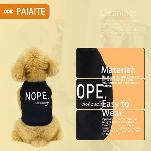 Discover Cozy Cotton Canine Wear: Soft, Lightweight, and Breathable Dog Shirt Vest with Eye-Catching Graphics(NOPE not today), Keeping Your Furry ...