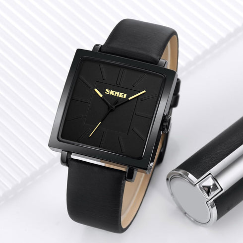 Minimalist Square Watches for Women, Waterproof Womens Leather Watch, Analog Women's Wrist Watches Quartz Ladies Watches for Small Wrists Thin Wat...