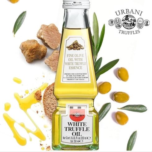 Urbani Truffles White Truffle Oil 1.8 Fl Oz, Olive Oil Infused w/Authentic Italian White Truffles, Gourmet Finishing & Flavored Oils for Cooking P...