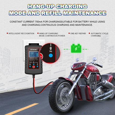 B-Qtech Upgraded 2Amp Car Battery Trickle Charger 6V/12V Smart Fully Automatic 3 Mode Battery Charger Maintainer, Battery Desulfator for Lawn Mowe...