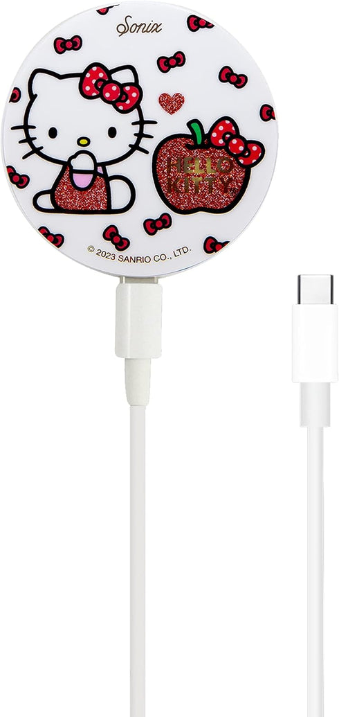 Sonix x Sanrio Charger for MagSafe iPhone 14, iPhone 13, iPhone 12 Series | Fast Wireless Charger x 6.5ft Cable (USB-C) | Hello Kitty Apples...