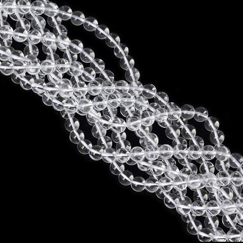 45PCS 8mm Natural Clear White Crystal Quartz Round Loose Beads Crystal Energy Stone for Jewelry Making 1 Strand 15"...