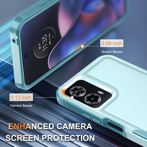 for Motorola Moto G 5G 2024 Case, Full Body Heavy Duty Rugged Shockproof Protective Phone Cover with Lanyard Strap, Tempered Glass Screen Protecto...
