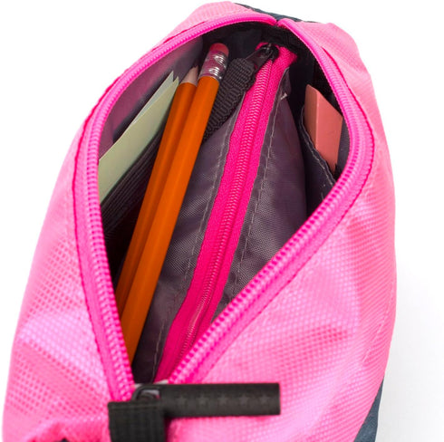 Five Star Pencil Pouch, Pen Case, Storage Organizer for School Supplies Earbuds Chargers Cables Makeup, 9-Pocket, Navy/Pink (505600B-ECM)...