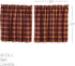 VHC Brands Primitive Kitchen Window Curtains-Heritage Farms Tier Pair, L24 x W36, Deep Burgundy Red...