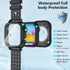 Hensinple IP68 Waterproof Case and Band for Apple Watch Series 9 8 7 41mm with Screen Protector, 360 Protective Hard PC Shockproof Bumper Heavy Du...