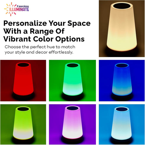 LED Night Light Touch Lamp - Smart Touch Cordless Rechargeable Lamp for Bedroom Night Stand with Remote Control | Portable Night Lights for Adults...