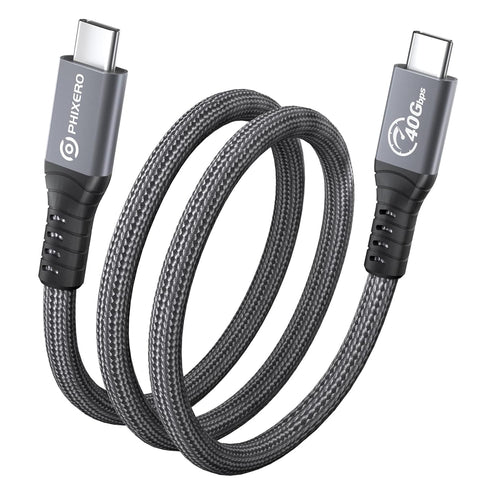 Cable Compatible with Thunderbolt 4 Cable 1ft, USB4 Cable, with 40Gbps Data Transfer, PD100W Charging, Nylon Braided USB C to USB C Cable, Single ...