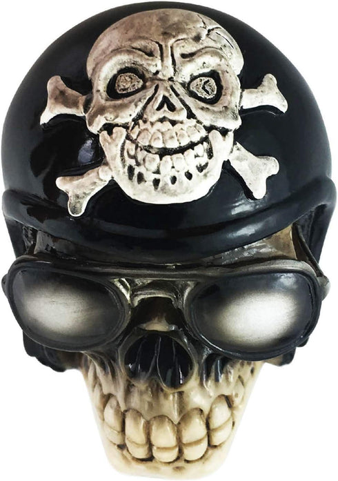 Abfer Manual Knob Shifter Skull Gear Shift Stick Car Shifting Knobs Pirate Style Fit Most Transport Vehicles (Black Glasses)...