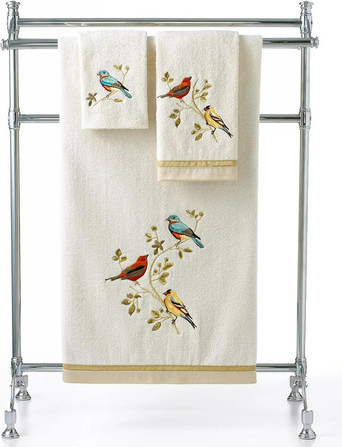 Avanti Linens - Fingertip Towel, Soft & Absorbent, Nature Isnpired Bathroom Decor (Gilded Birds Collection)...