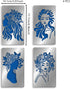 FINGERINSPIRE 4 Pcs Women Theme Metal Journal Stencil Metal Painting Template Stainless Steel Multifunctional Planner Metal Stencils Templates for...