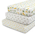 Delta Children Fitted Crib Sheets for Girls and Boys - Crib Sheet for Standard Crib and Toddler Mattresses - 28x52 Inch (Pack of 3), Safari Friend...
