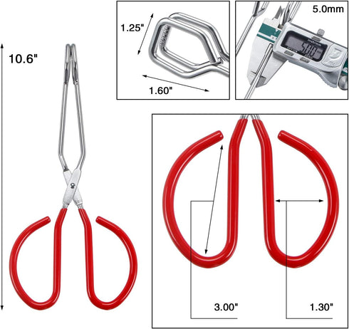 MSY BIGSUNNY Stainless Steel Scissor Tongs Heavy Duty Cooking Tongs with Soft Handles (1, red 10")...
