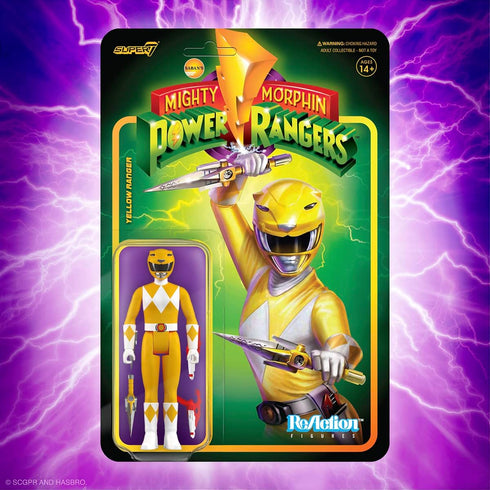Super7 Mighty Morphin Power Rangers Yellow Ranger - 3.75" Power Rangers Action Figure with Accessories Classic TV Show Collectibles and Retro Toys...