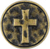 Bezelry 12 Pieces Cross Symbol Metal Shank Buttons. 20mm (3/4 inch) (Antique Brass)...