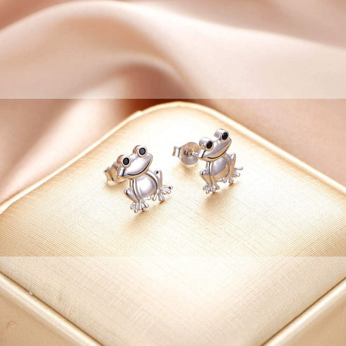 Alphm S925 Sterling Silver Frog Toad Stud Earrings for Women Jewelry...