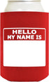 Personalized Can Cooler Hello My Name is Name Tag Set 6-Pack Can Drink Sleeves and Marker...