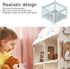 1:12 Scale Wooden Doll House Baby Bed DIY Miniature Doll House Mini Furniture Accessories with Mattress Square Bed Blue Children's Day Gift...