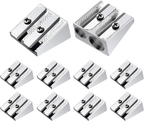 10 Pcs Pencil Sharpener, Handheld Metal Pencil Sharpener with Double Holes, Mini Kids Pencil Sharpening, Sharpen Pencils for Adults and Kids Schoo...