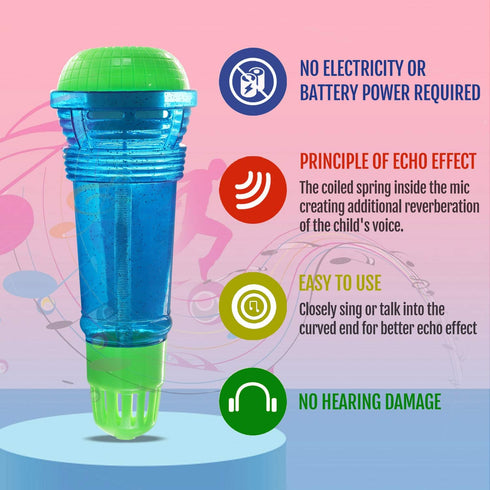 Novelty Place Echo Mic for Kids and Toddlers - Battery-Free Magic Microphone Voice Amplifying Retro Toy for Singing, Speech & Communication Therap...