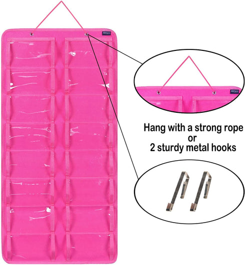AROUY Sunglasses Organizer Storage, Hanging Dust Proof Wall Pocket Glasses Organizer - 16 Felt Slots Sunglass Organizer Holder with Metal Hook and...
