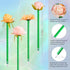 Flower Pens, 15 Pieces Valentine Artificial Rose Pens Mixed Floral Pens Gel Ink Pens Ballpoint Pen with for Birthday Party Wedding Mother Girlfrie...
