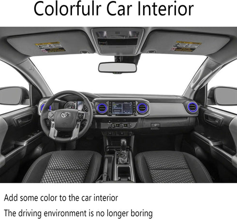 Lanyun Compatible with Toyota Tacoma A/C Vent Ring Outer Trim Decoration Covers fit 2016-2021 Tacoma a/c Outlet Vent Accessories Blue...