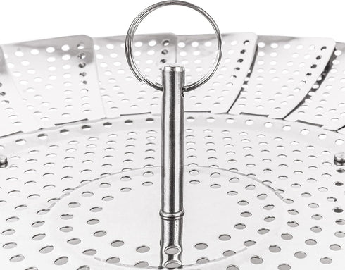 BergHOFF Steamer Basket 7" to 11" Stainless Steel 18/8 Foldable & Expandable Fit Most Pots and Pans Mirror Finish Dishwasher Safe...