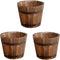 3 Pcs Rustic Wooden Bucket Flower Planter Patio Garden Backyard Planter Outdoor Indoor Home Decor...