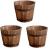 3 Pcs Rustic Wooden Bucket Flower Planter Patio Garden Backyard Planter Outdoor Indoor Home Decor...