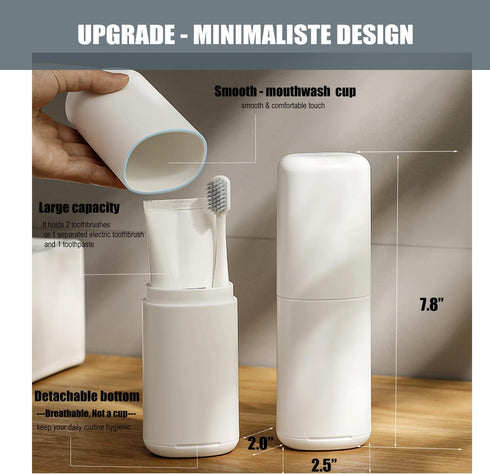 Toothbrush-Travel-Case-minimalist, Small-Toothbrush-Holder-Easy-Cleaning, Comfortable-Portable-Toothbrush Travel-Container-For-Camping-School-Trip...