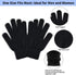 2 Pairs Winter Magic Gloves Stretchy Warm Black Knit Gloves for Men or Women (One Size Fits All)...