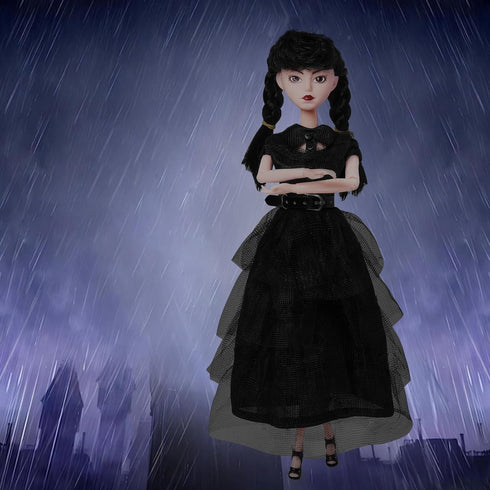 Girls Dolls in Gift Box with Black Dress, 11.5 inch Black Doll with Hand, Black High Heels, Black Hair, Gift for Kids & Fans...