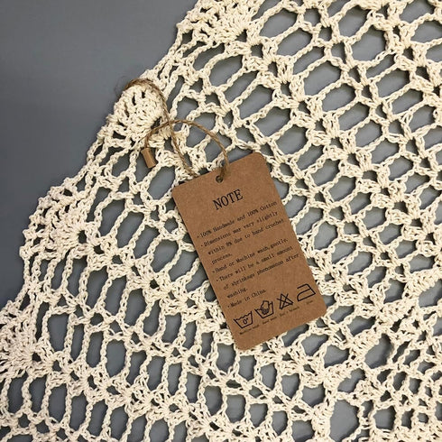 KEPSWET Cotton 36 inch Round Sunflower Beige Handmade Crochet Lace Tablecloth Doily...