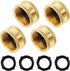 Hourleey Brass Garden Hose End Caps, 4 Pack 3/4" Female End Cap, Garden Hose End Caps with 4 Washers...
