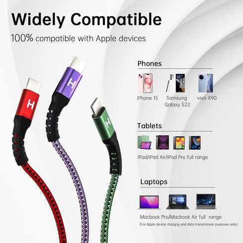 USB C Cable 3Pack 6FT, 3A/60W USB A to USB C Cable Fast Charging, Durable Nylon Braided Type C Charger Compatible with Galaxy S22 Ultra, Note 20/1...