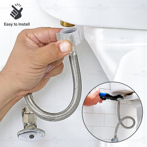 Everflow Supplies 27420-NL 20" No Lead Stainless Steel Braided Tank Supply Line w/3/8" Compression Fitting And A 7/8" Bc Plastic Nut...