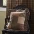 VHC Brands Primitive Bedding Cinnamon Plaid Cotton Patchwork Square Cover Insert Pillow, Dark Olive Green...