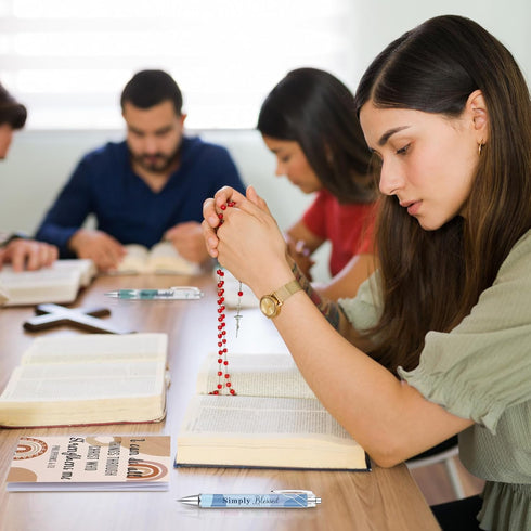 24 Pcs Christian Bulk Gifts for Women Bible Verse Pens Bible Notebooks Christian Gifts Set Scripture Ballpoint Pens Bible Quote Notepads Religious...