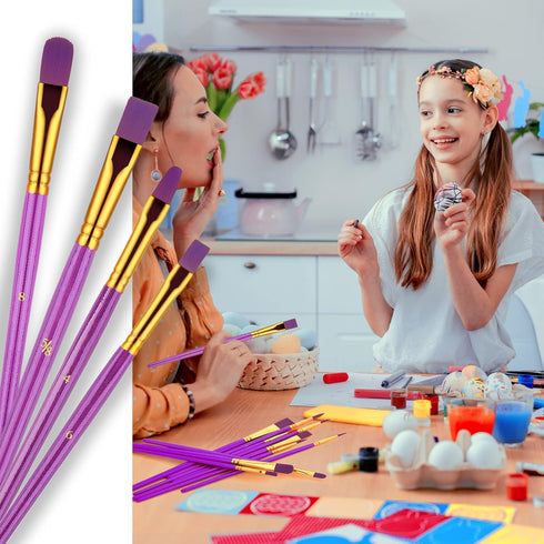 Paint Brushes Set, 2Pack 20 Pcs Paint Brushes for Acrylic Painting, Oil Watercolor Acrylic Paint Brush, Artist Paintbrushes for Body Face Rock Can...