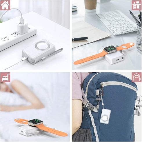 LVFAN Portable Charger for Apple Watch, 4000mAh iWatch Charger Power Bank Wireless Battery Pack Magnetic Travel Smart Watch Charger for Apple Watc...
