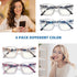 4 Pack Reading Glasses Blue Light Blocking for Women Men,Fashion Square Computer Readers with Spring Hinge,Anti Eyestrain Eyeglasses(1.75x)...