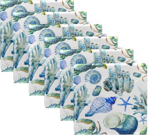 Cloth Napkins Set of 6 Ocean Animal 20x20 Inch Dinner Reusable Napkins Table Cloth Napkin Washable for Holiday Party Restaurant Banquet...