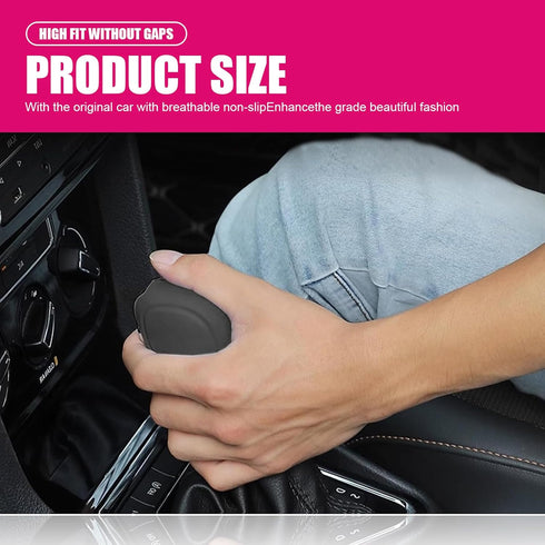Pack-2 Car Shift Knob Cover, Stretchable Tight-Fitting Silicone Shift Lever Anti-Scratch Protector, Side Opening Shift Head Decoration, Universal ...