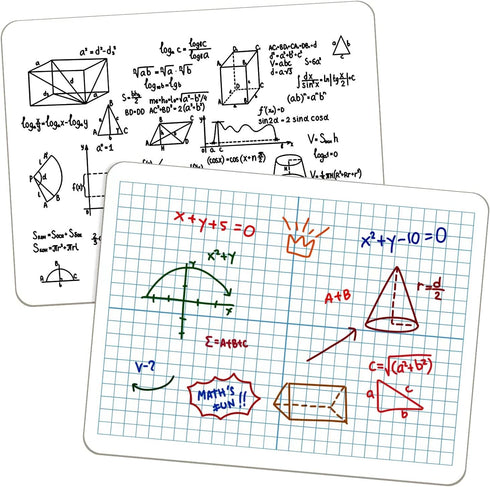 XY Axis Graph Dry Erase Board, 9" x 12" Double-Sided Coordinate Grid Whiteboard, Math Manipulatives for Students, Classroom and Home, Small Dry Er...
