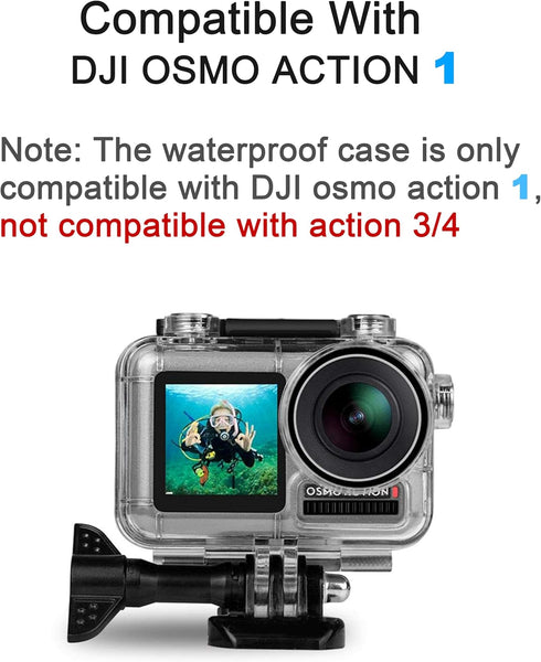 FitStill Waterproof Case for DJI Osmo Action Camera, 45M Diving Housing Protective Shell Underwater Accessories Kit...