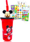 Mickey Mouse Water Bottle for Kids, Girls, Boys - 3 Pc Mickey Mouse School Supplies Bundle with 15oz Mickey Drinking Bottle, Create a Face Sticker...